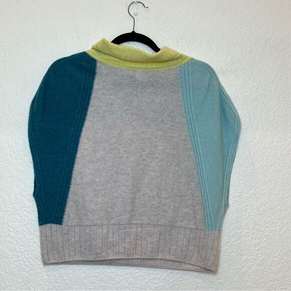 Anthropologie Daily Practice Cashmere Cowl Neck Colorblock Sweater size Small - Picture 3 of 9